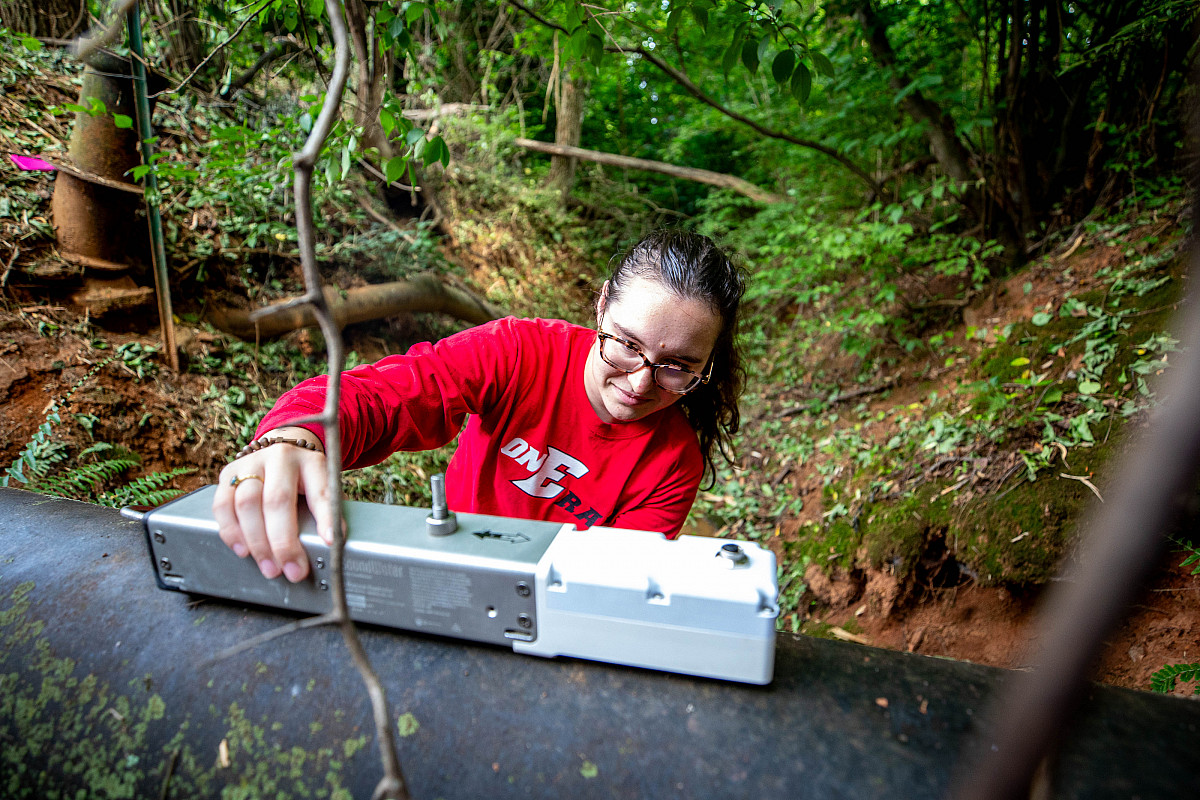 Student installs a water meter