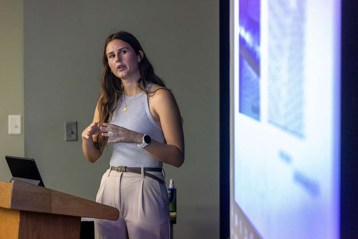 Student presents her research