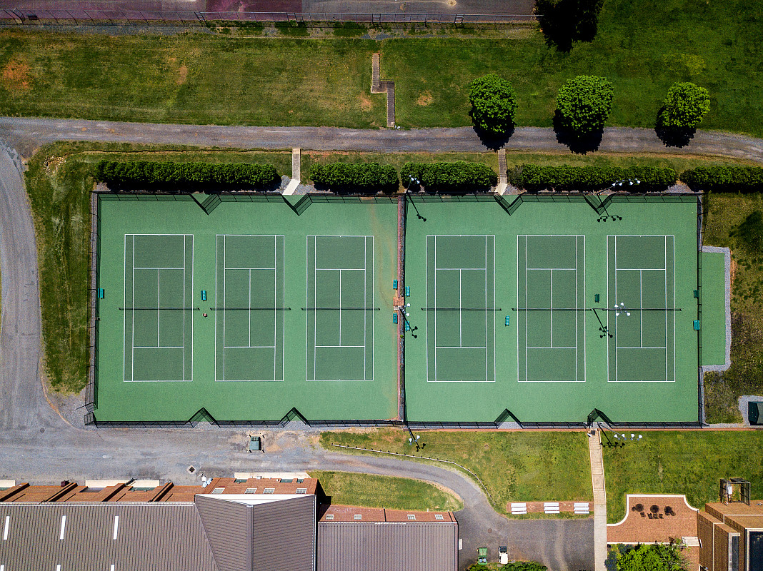 Aerial of tennis courts