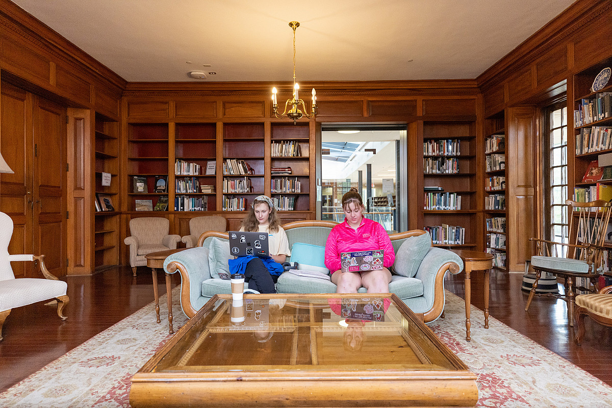 Students studying in the library